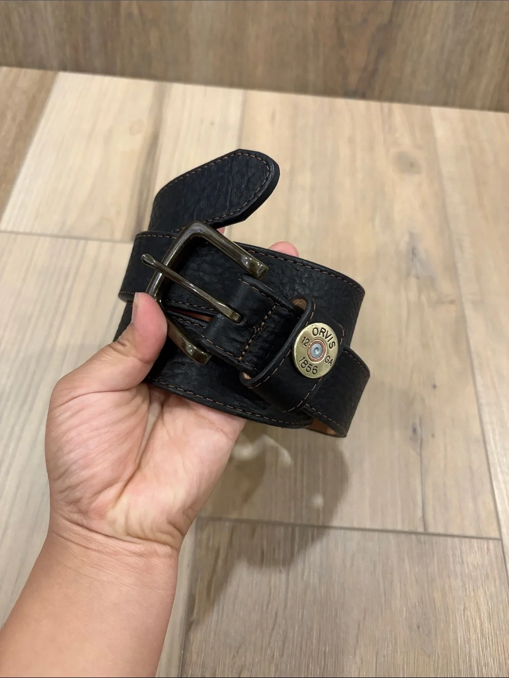 Orvis Bison Black Leather Shotshell Belt size 36